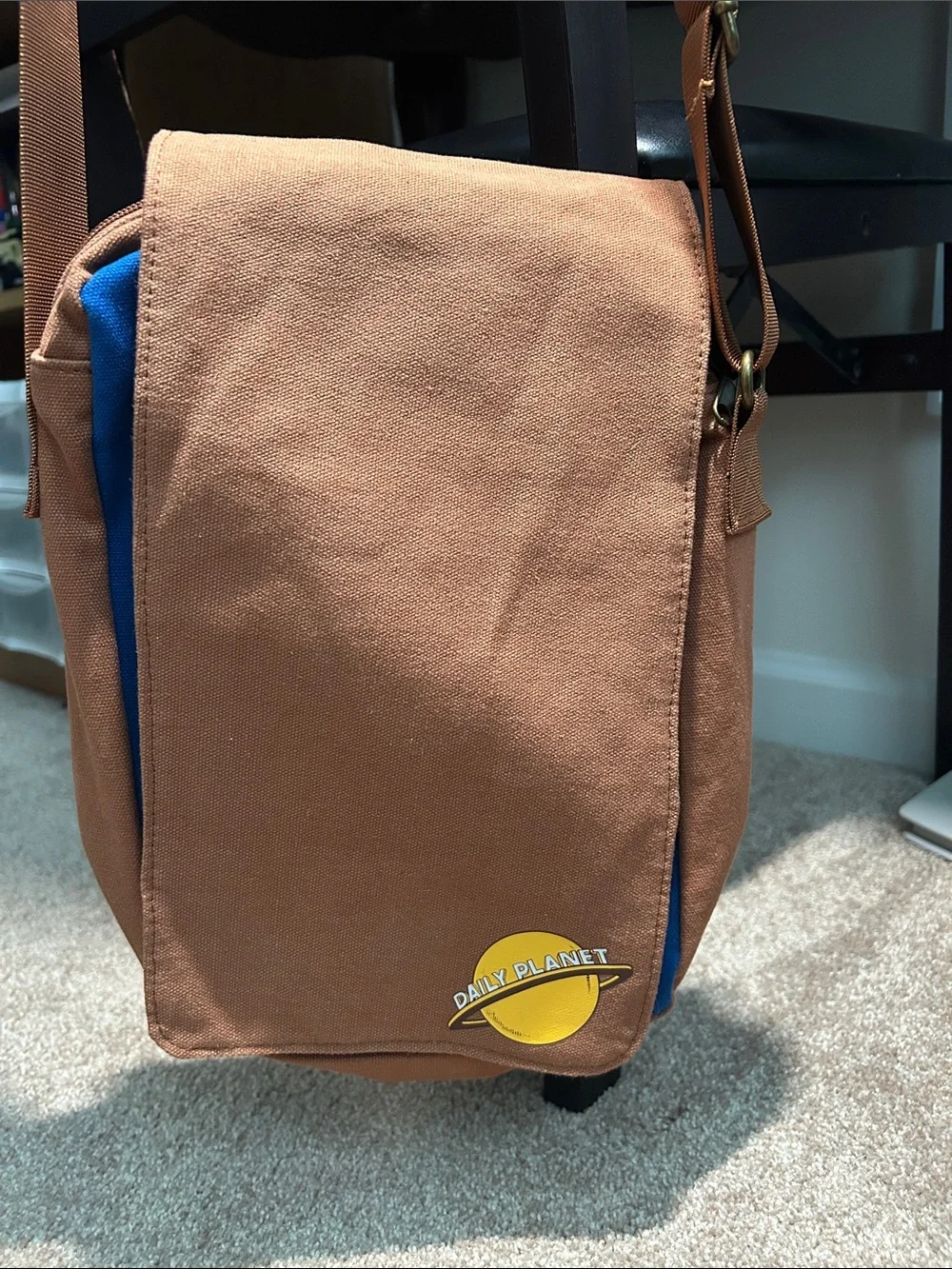 Daily Planet Superman Brown Canvas Messenger Bag for Men